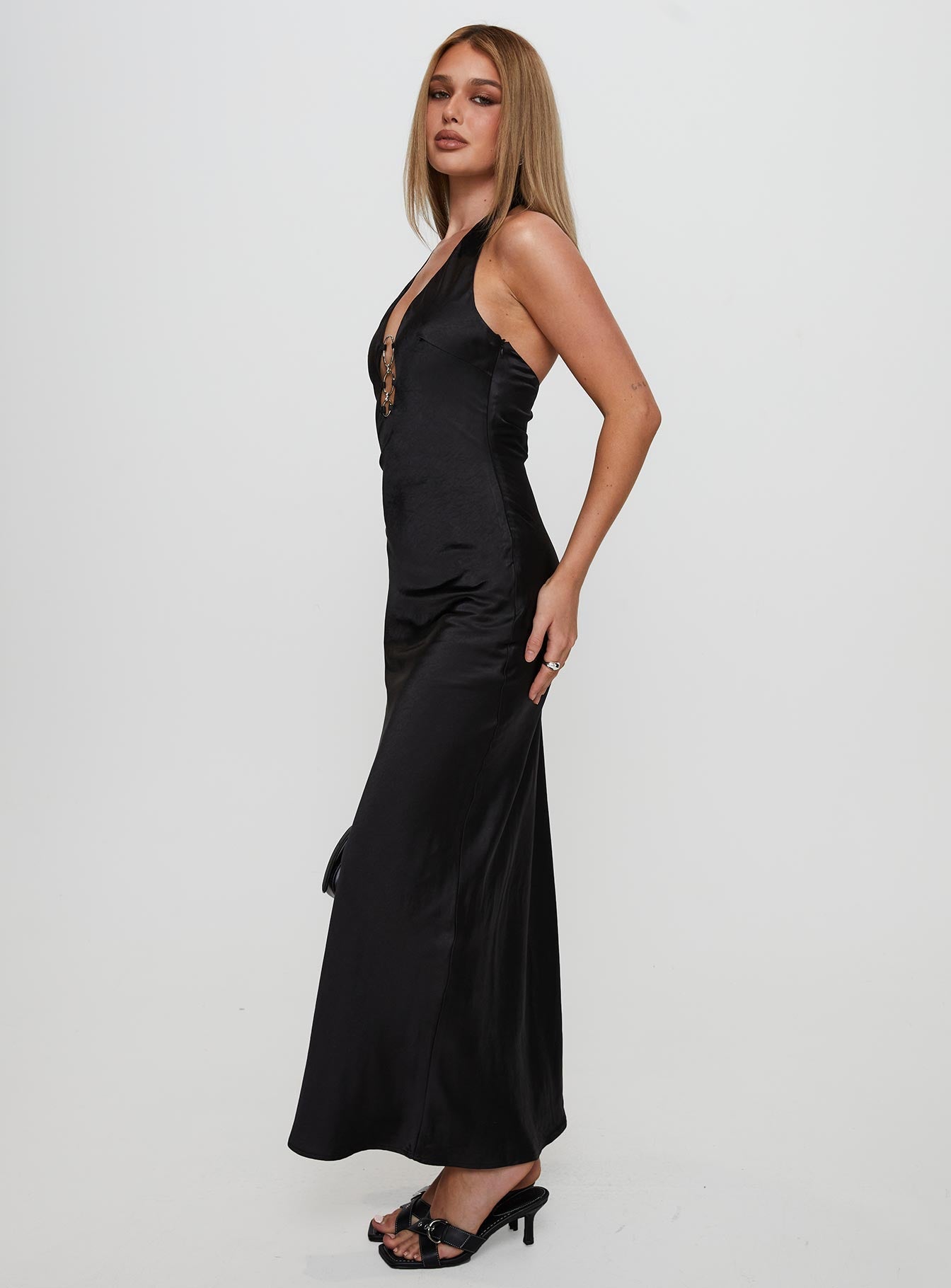 Vasilisa Halter Neck Maxi Dress Black
