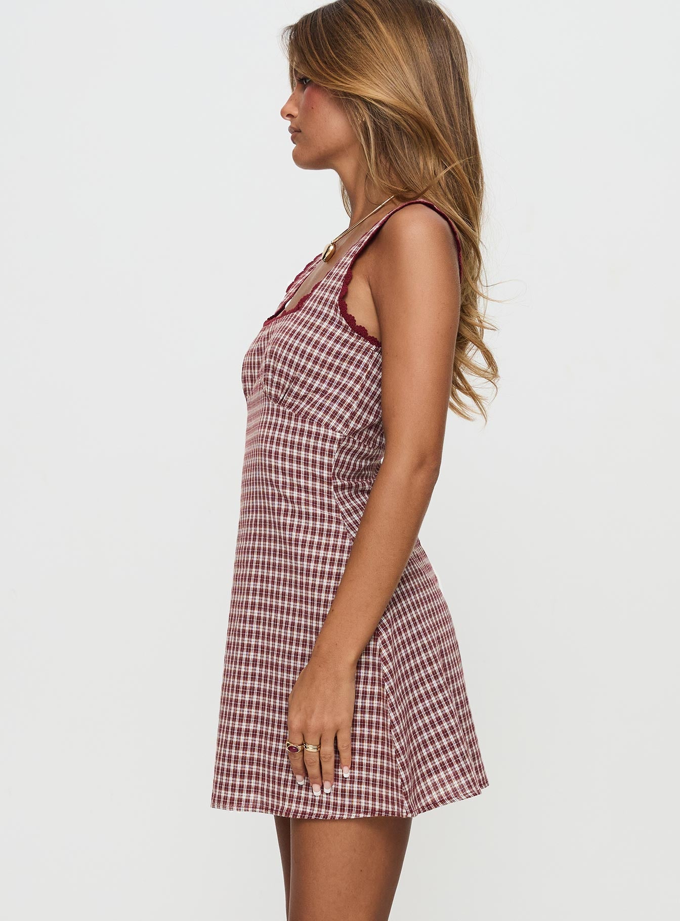 Dasha Mini Dress Red Check Petite