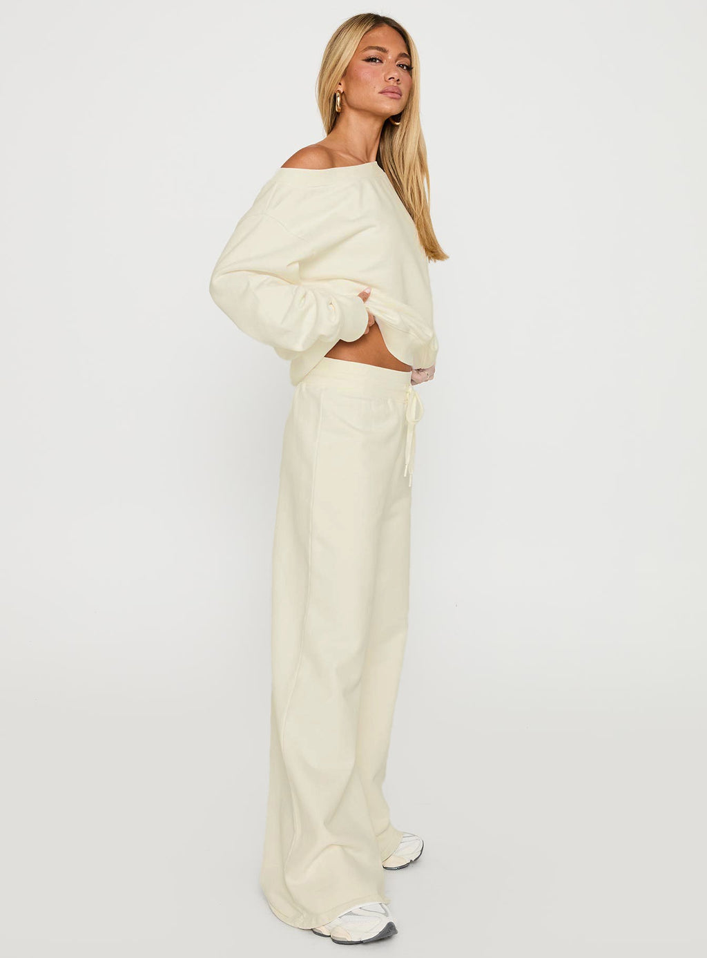 Dodie Wide Leg Pants Washed White
