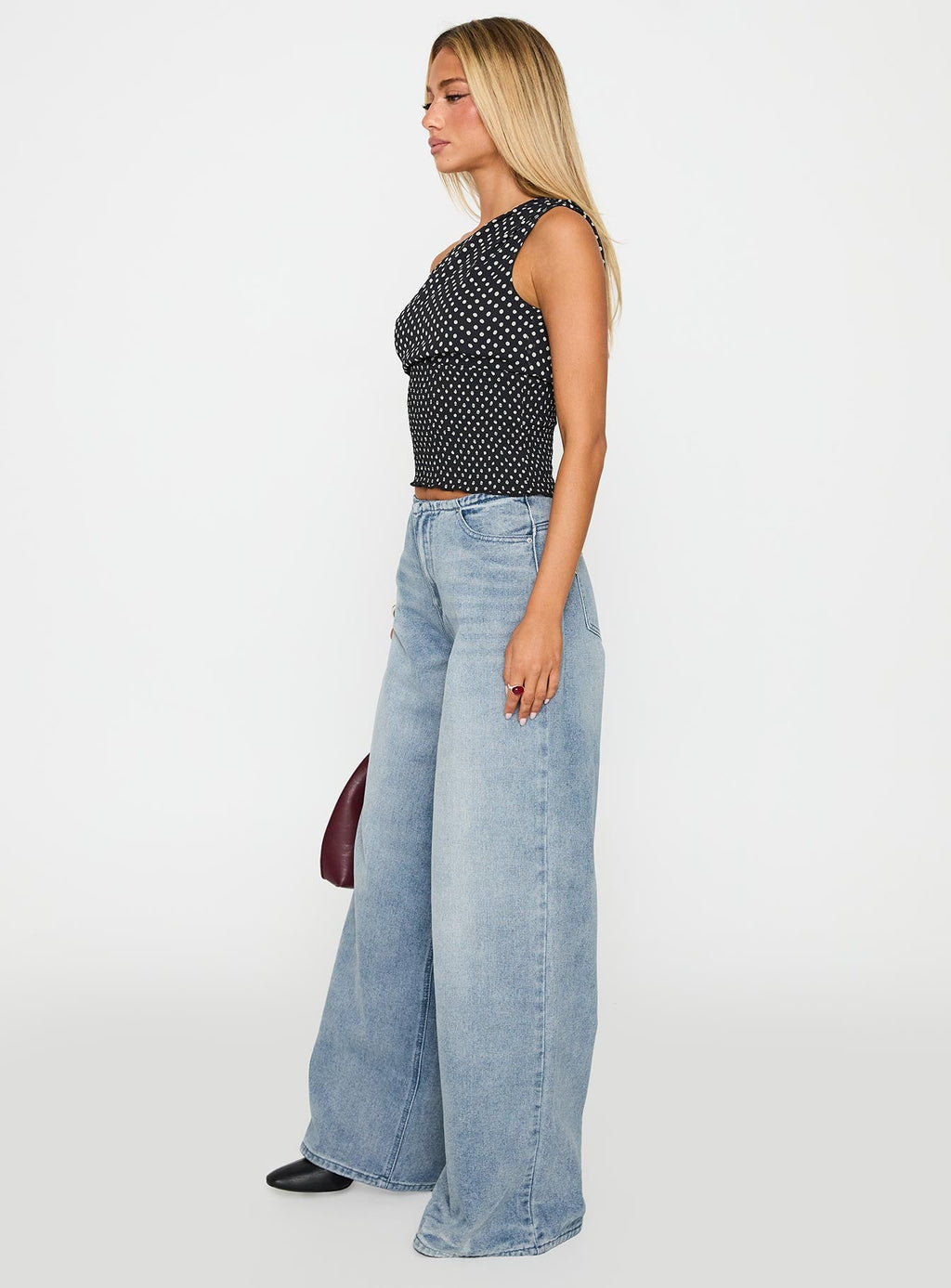 Bowe Low Rise Wide Leg Jeans Blue