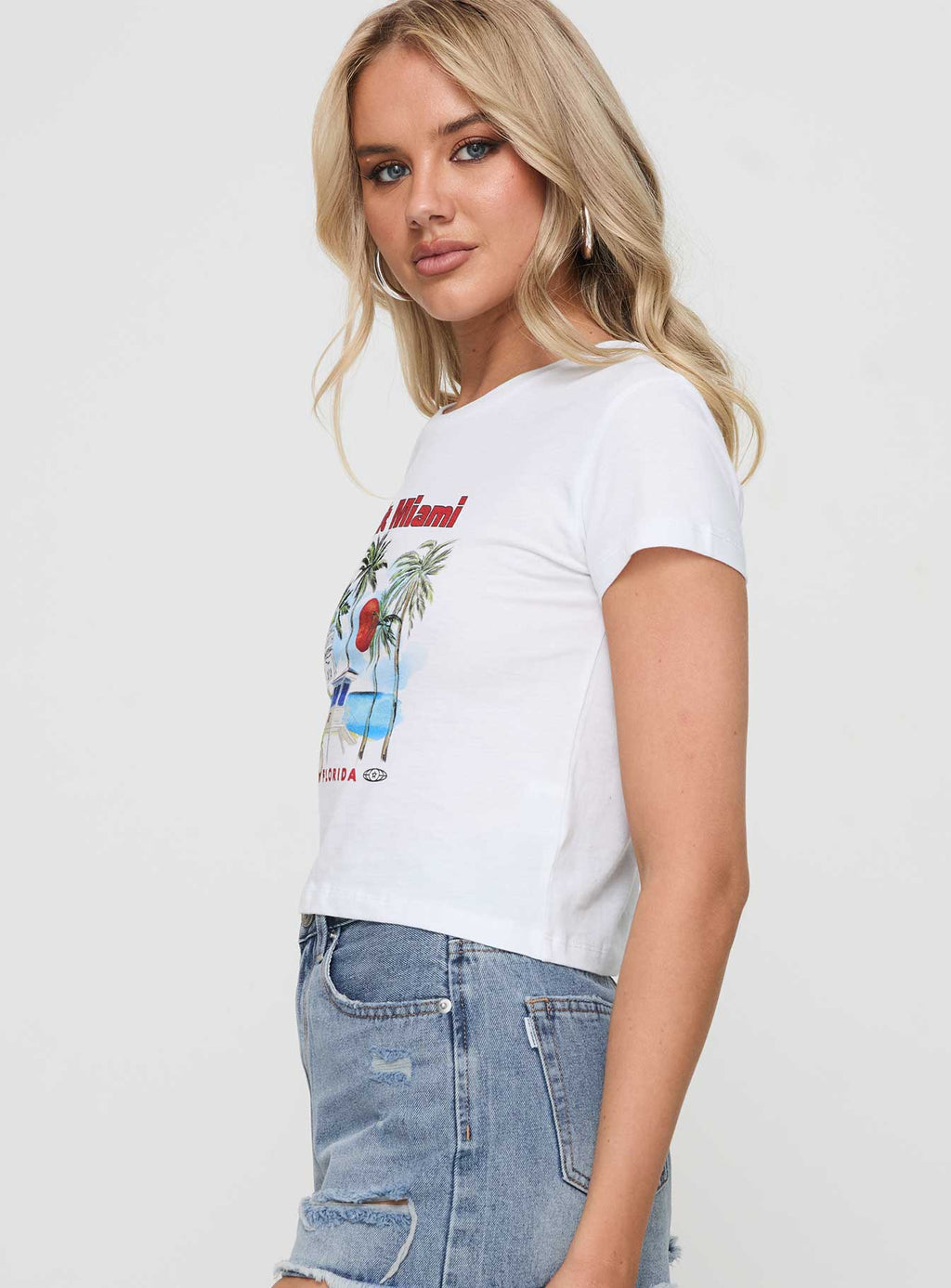 Visit Miami Graphic Tee White
