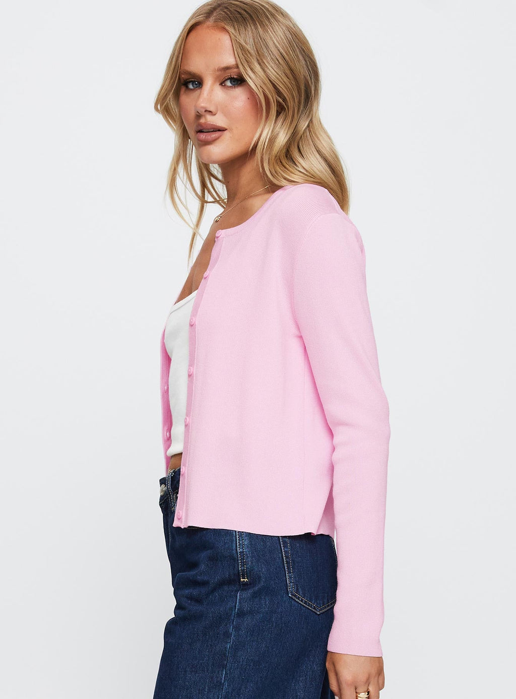 Old Burlington Knit Cardigan Pink