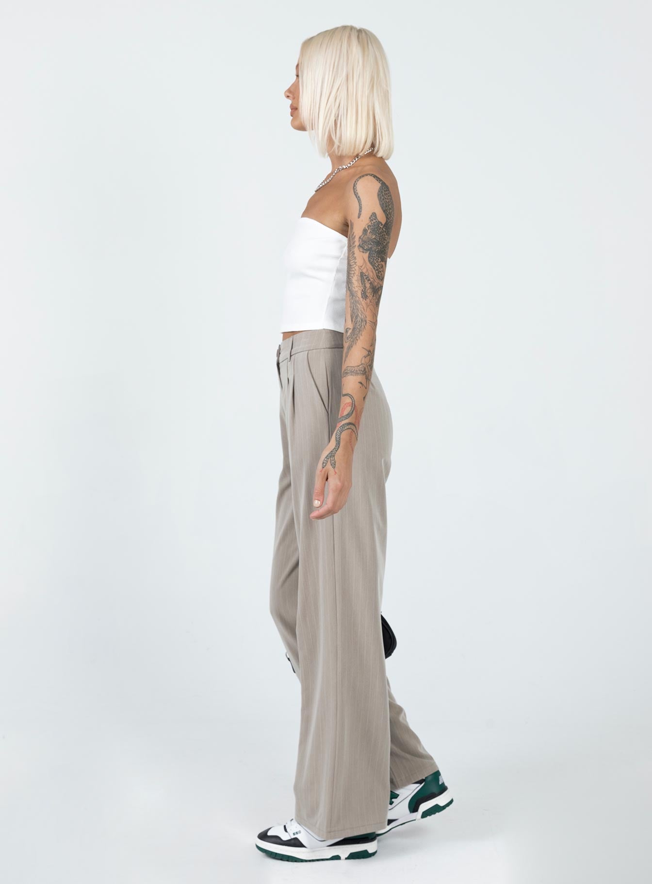 Archer Pants Pinstripe Beige