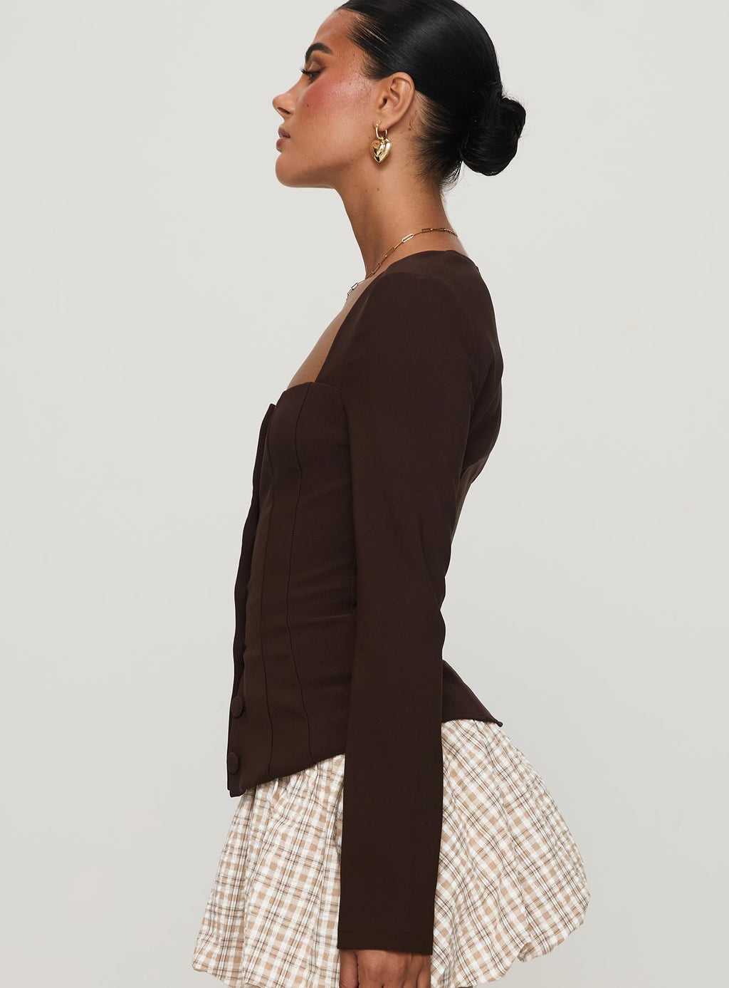 Gaskin Long Sleeve Top Brown