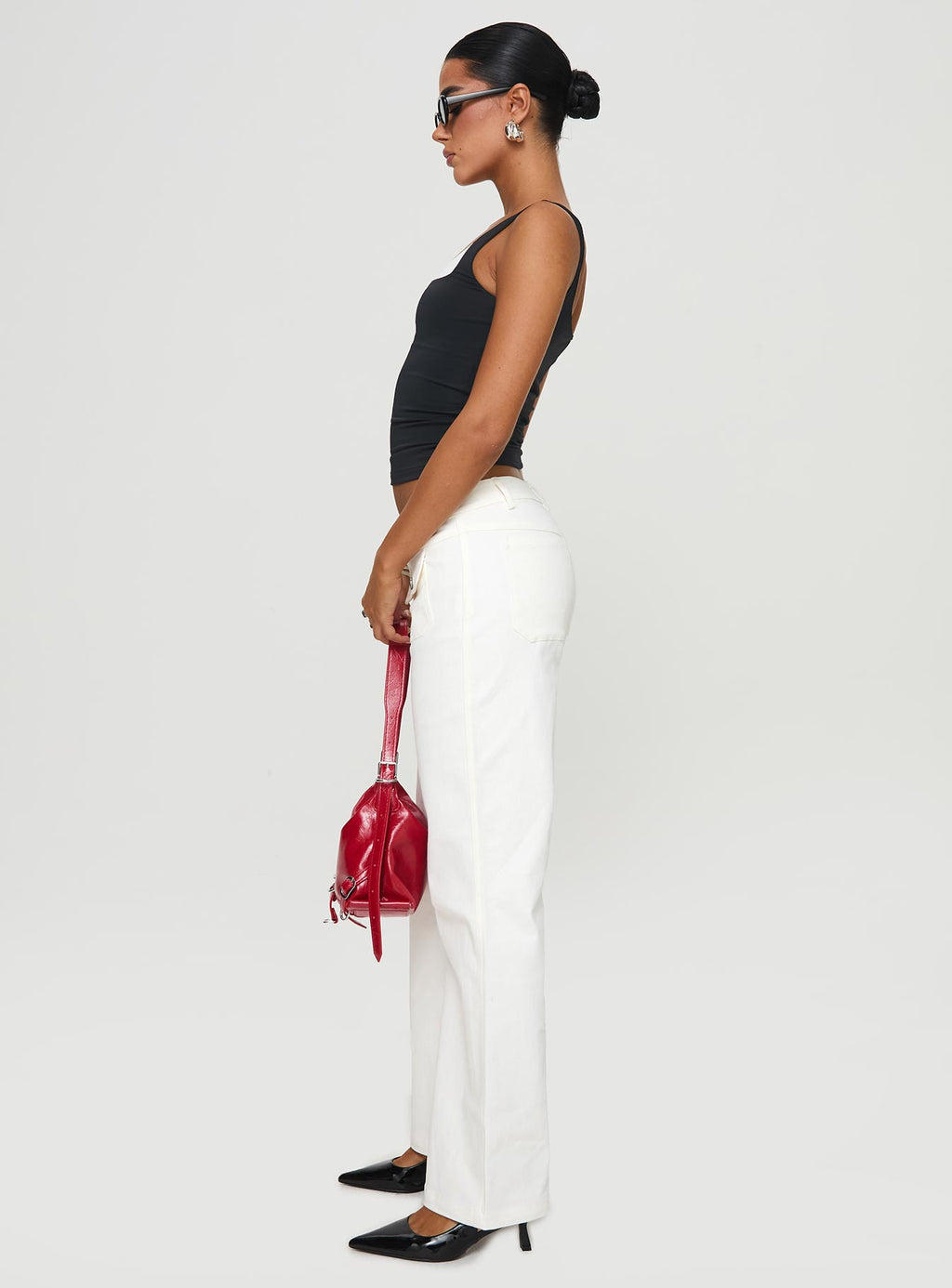 Benicale Low Rise Cargo Pants White