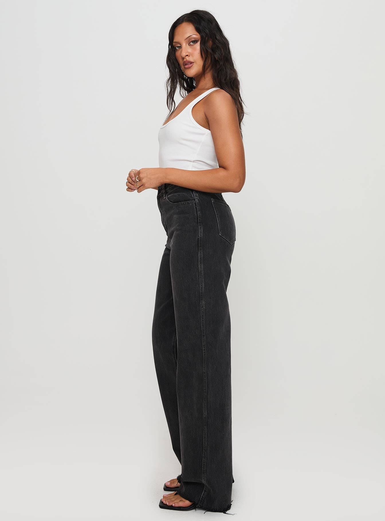 Karlina High Rise Straight Leg Jeans Charcoal