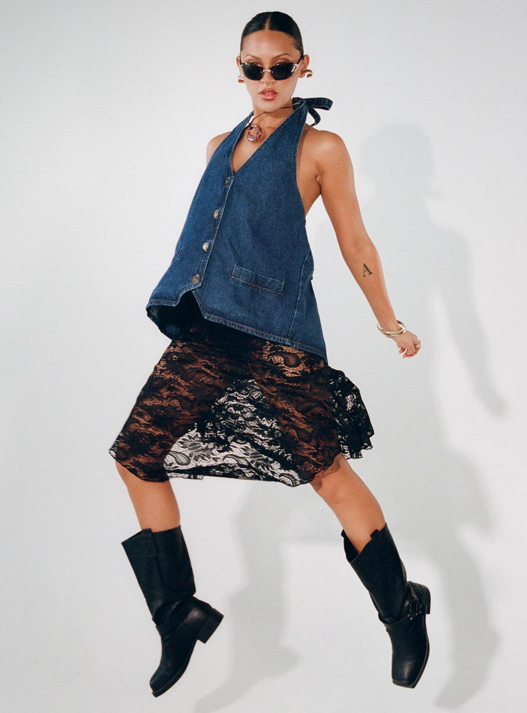 Vana Midi Skirt Jet Black