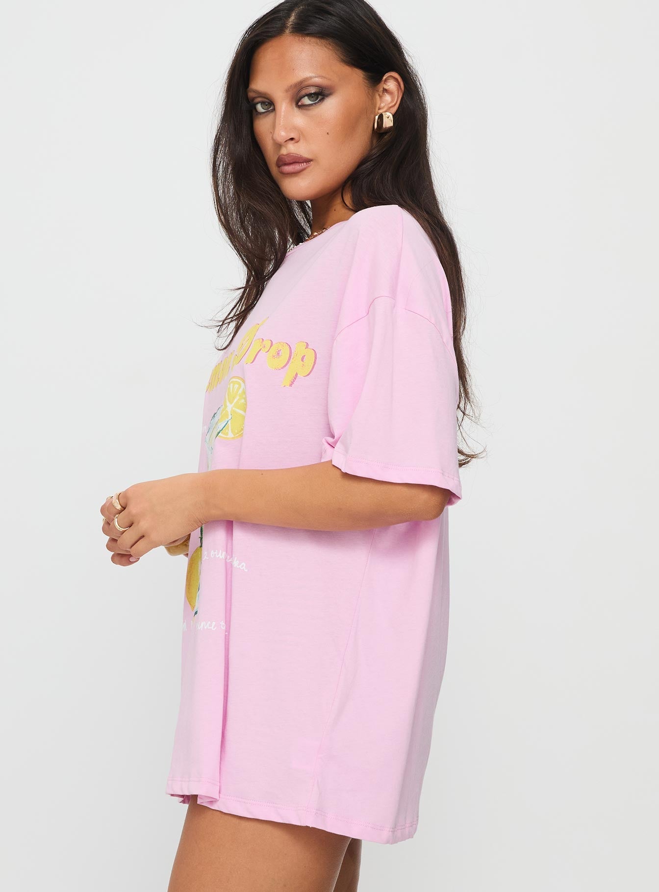 Lemon Drop Oversized Top Pink