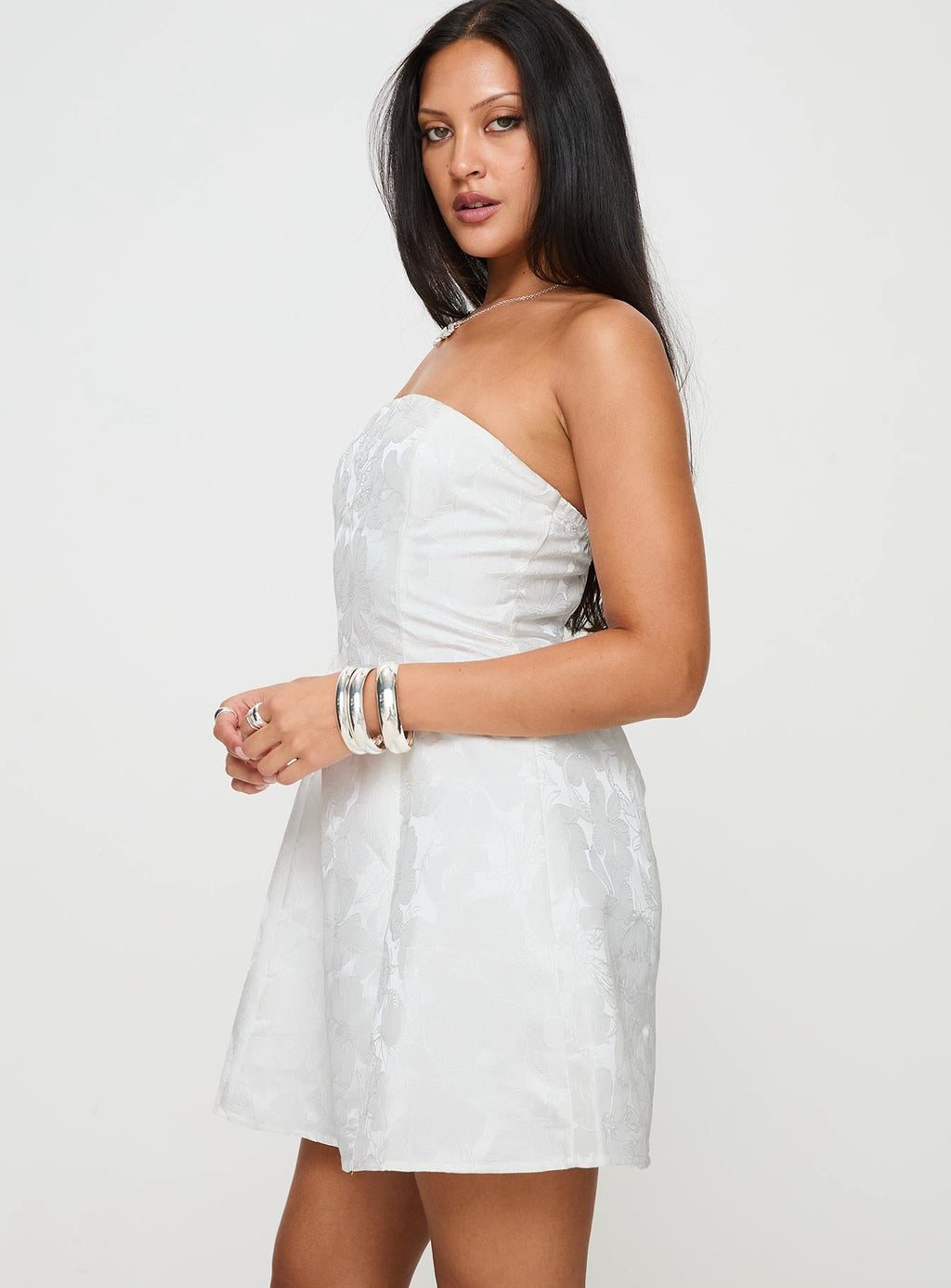 Picard Strapless Mini Dress White