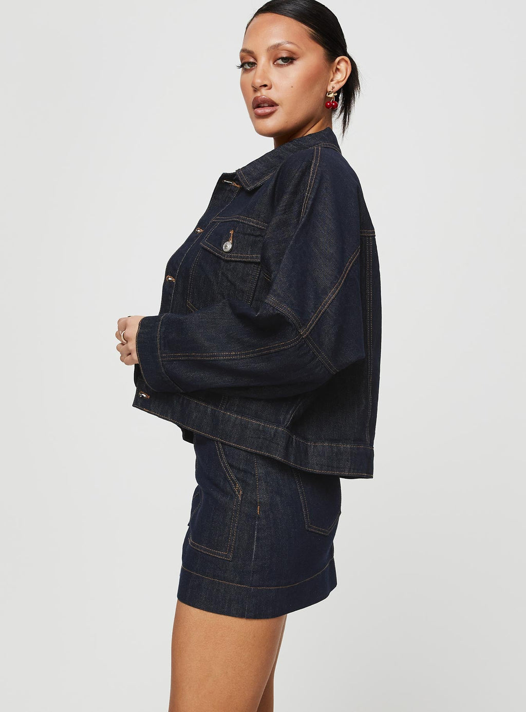 Hughes Mini Skirt Dark Wash Denim Petite