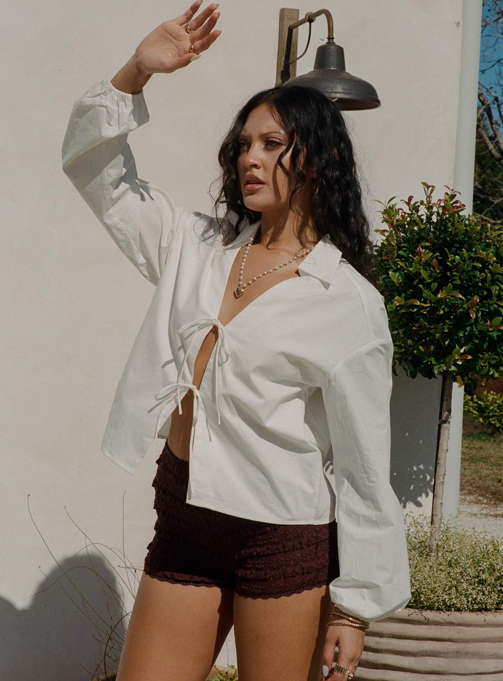 Rinon Long Sleeve Top White