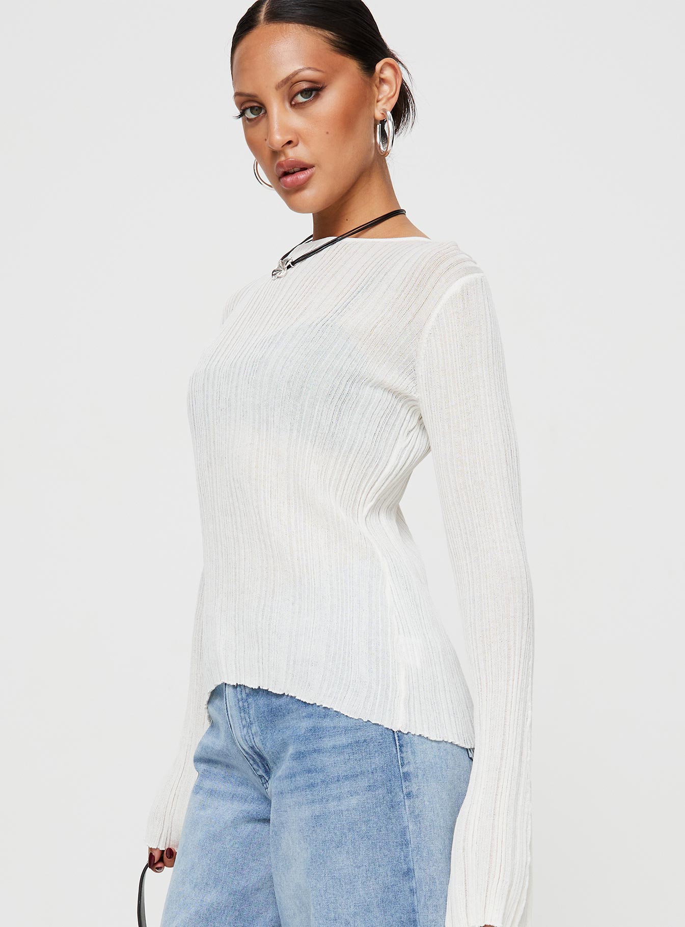 Wexley Long Sleeve Top White