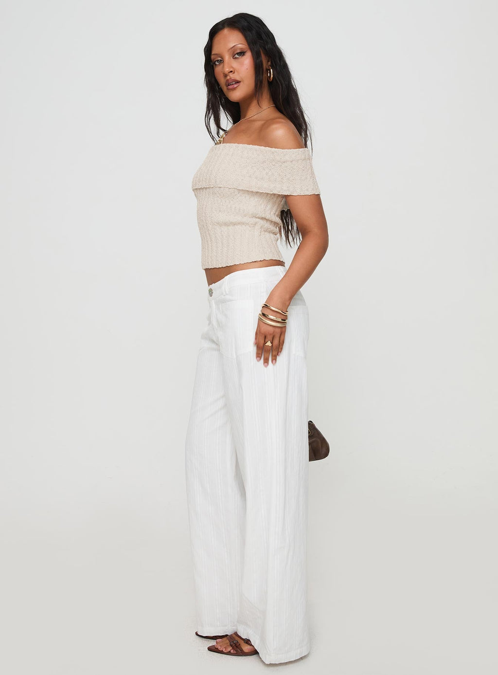 Vendi Low Rise Pant White Petite