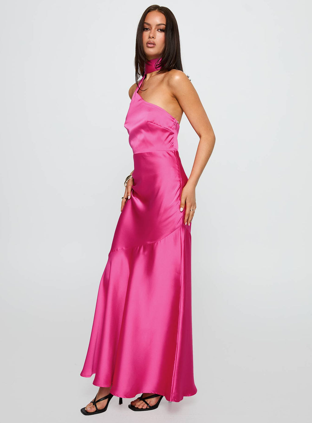 Elixaire Scarf Maxi Dress Pink