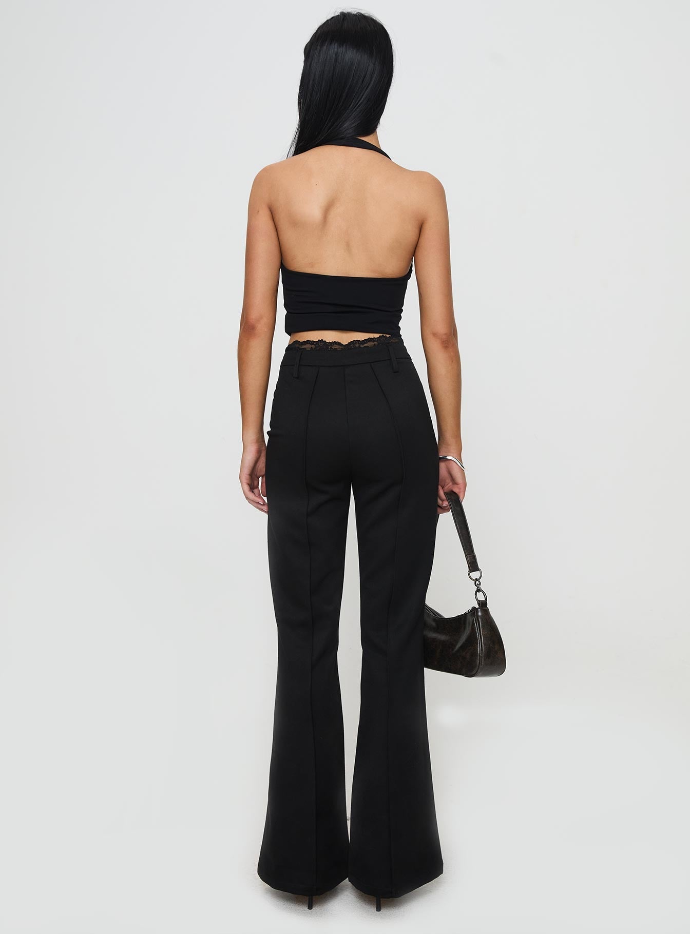 Stellina Slim Fit Flared Pants Black