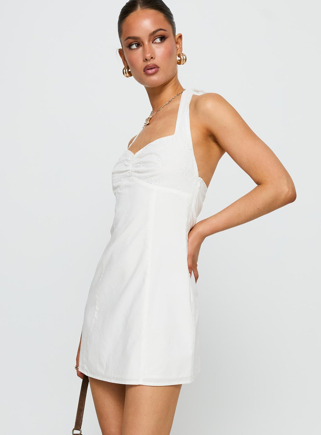 Journey On Halter Mini Dress White