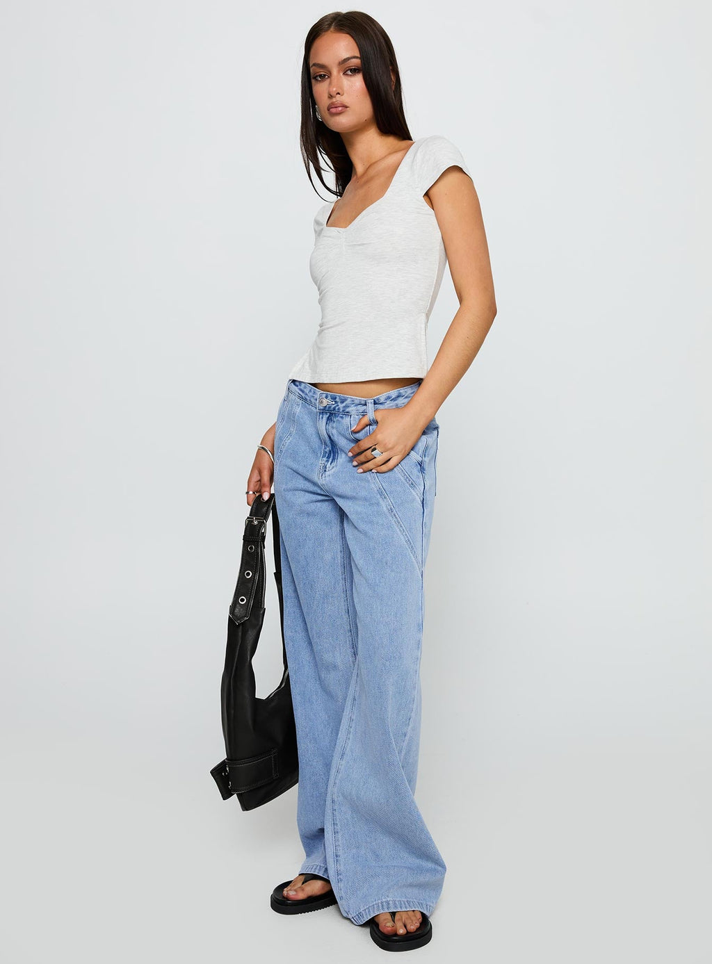 Reaper Mid Rise Baggy Jeans Light Blue Wash