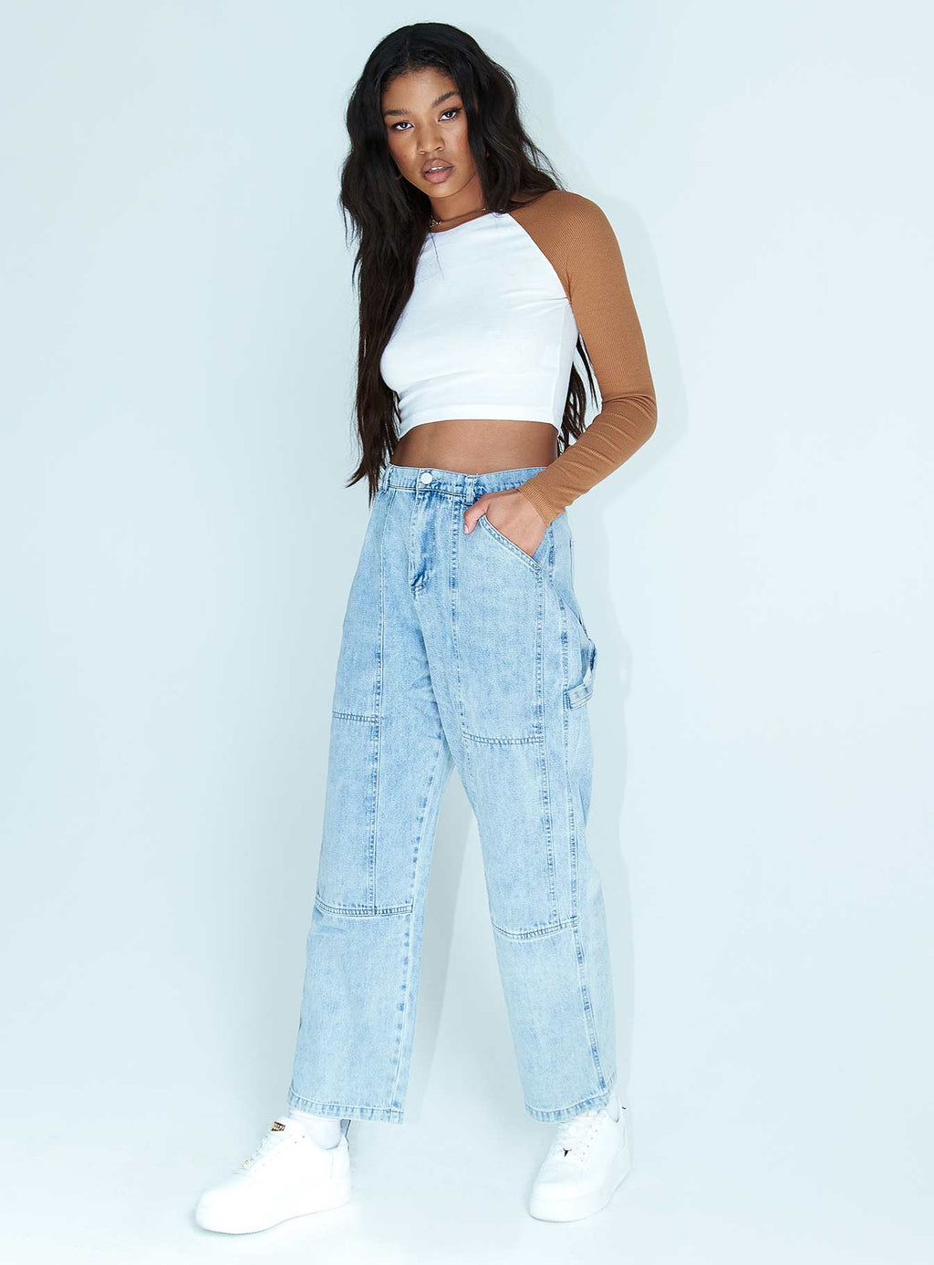 Tanesha Cargo Lightwash Denim Jeans