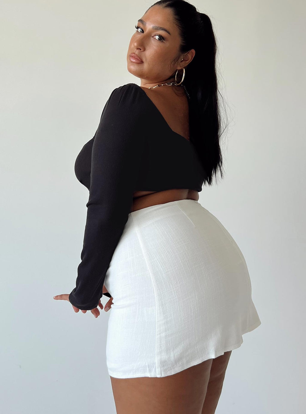 Selby Mini Skirt White Curve