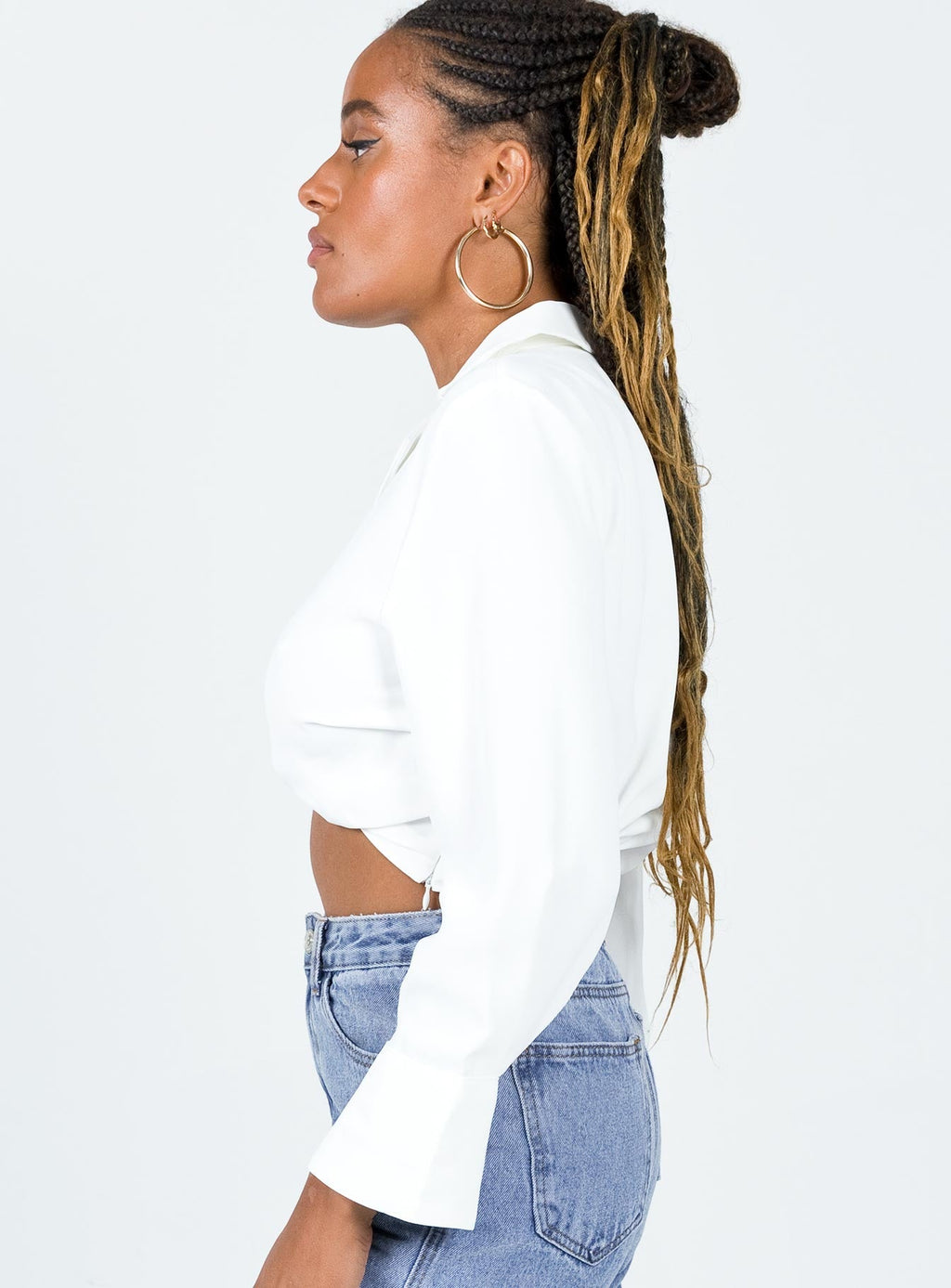 French Kiss Twist Shirt White