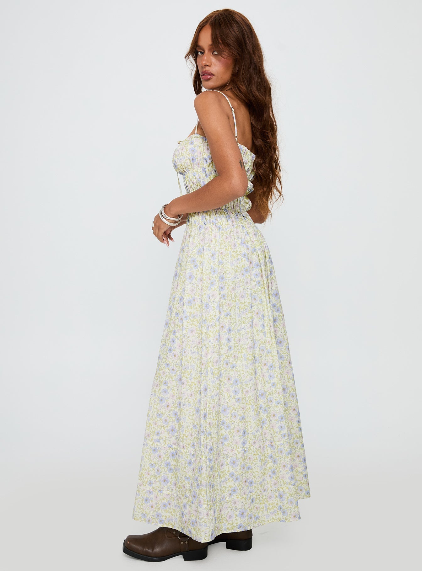 Loralei Shirred Maxi Dress Floral