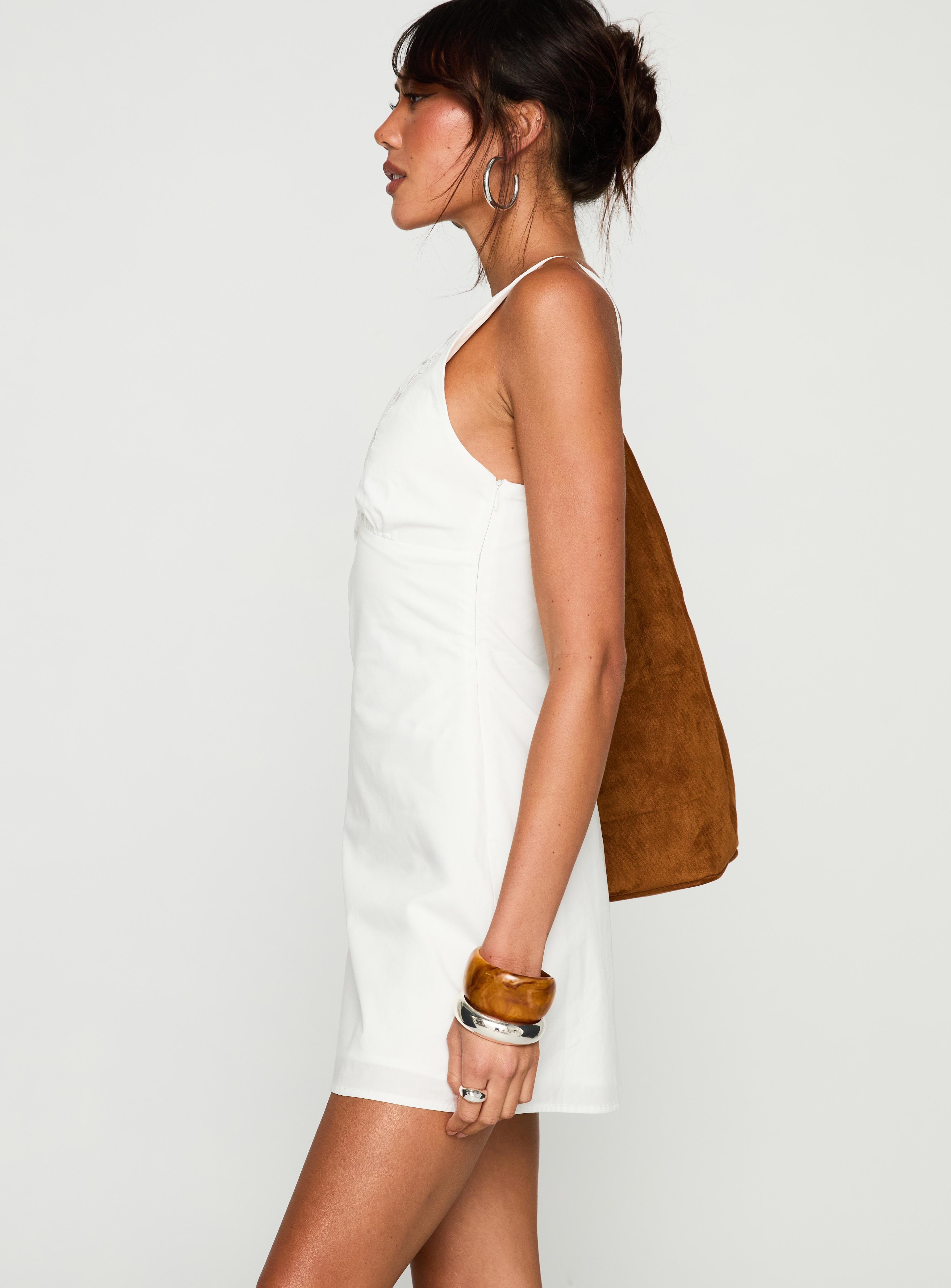 Florien Broderie Mini Dress White