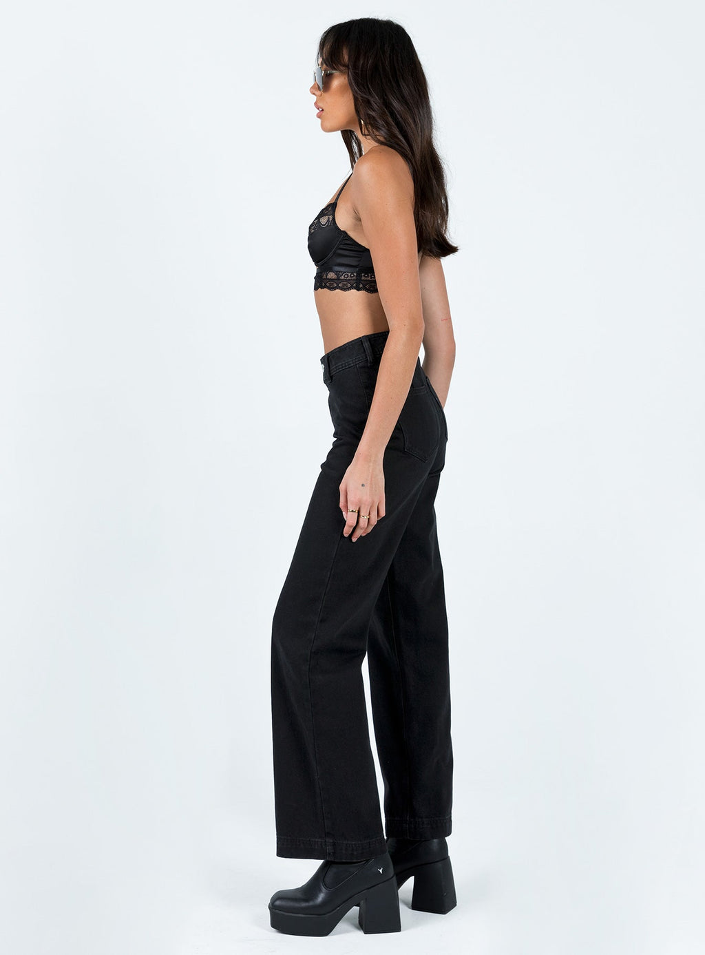 Tari Wide Leg Jeans Black