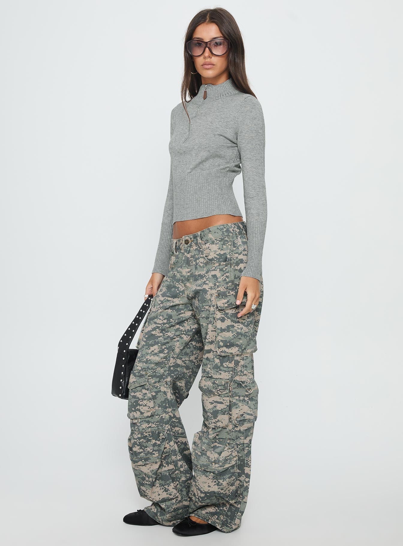 Sweetness Low Rise Straight Leg Jeans Digital Camo