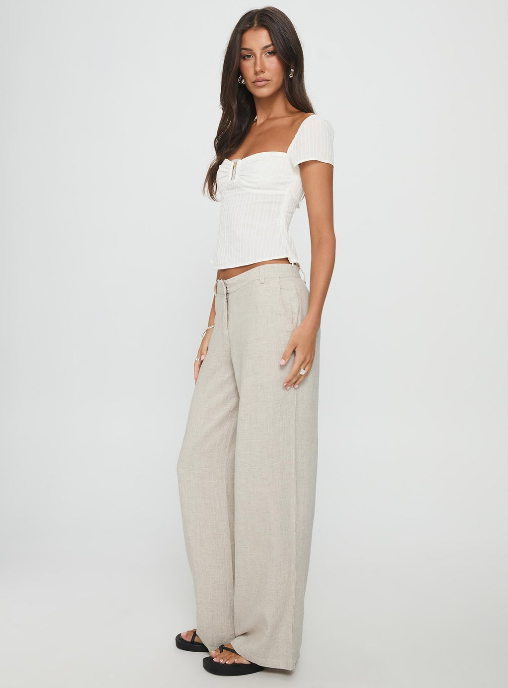 Syrena Tailored Wide Leg Pant Natural