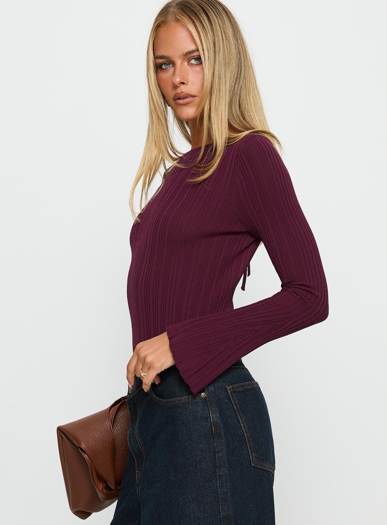 Mayok Long Sleeve Bodysuit Plum