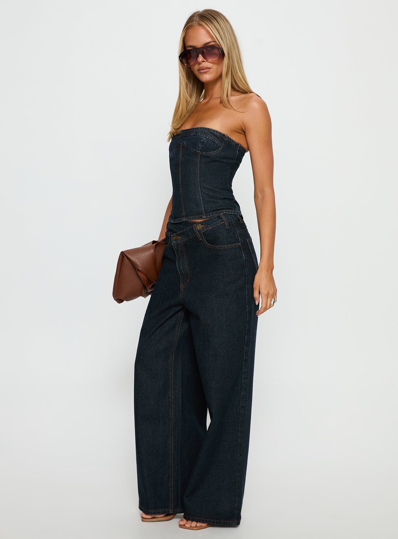 Blue Crush Low Rise Wide Leg Jeans Indigo