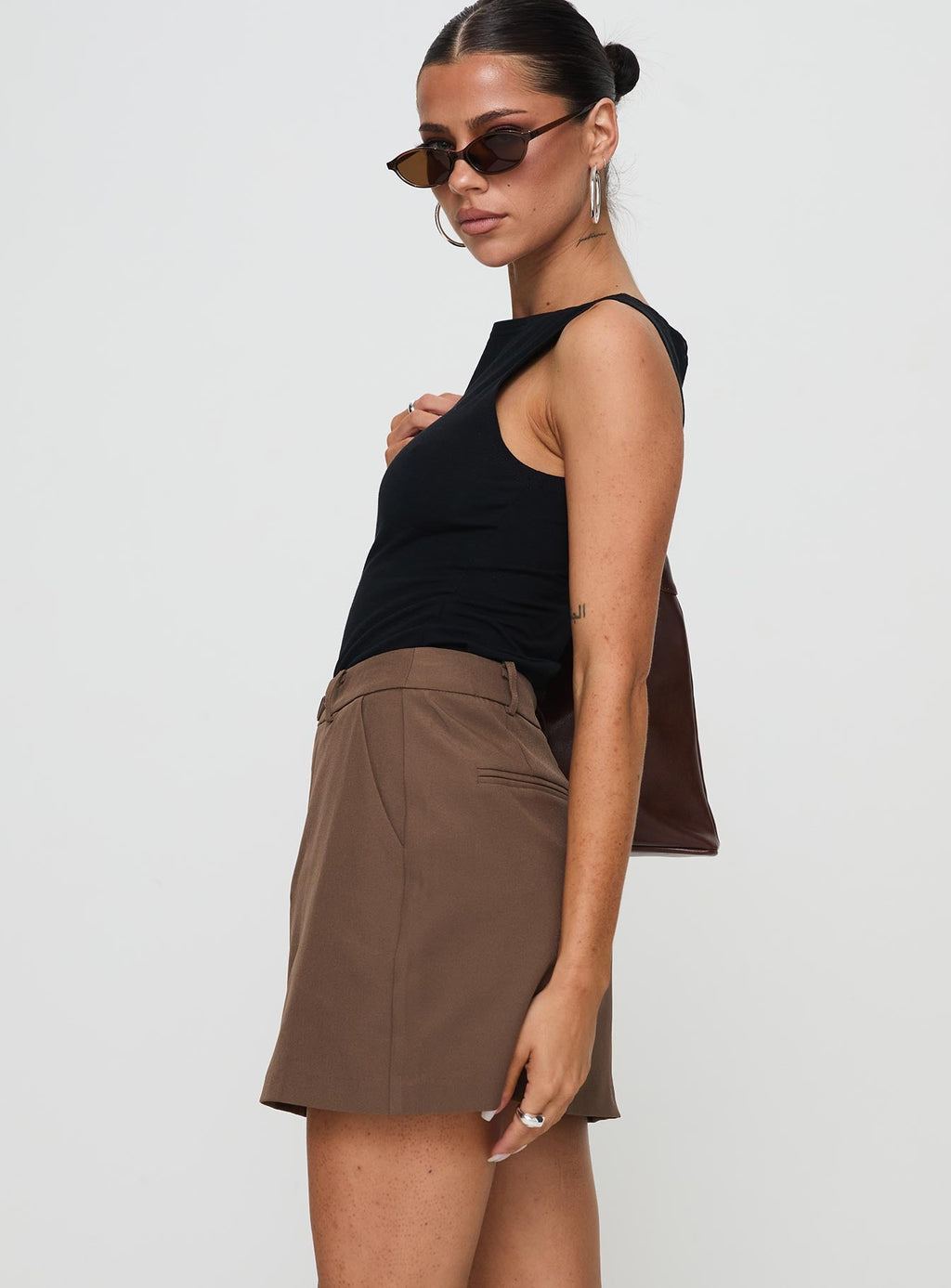 Sabyna Tailored Mini Skirt Brown