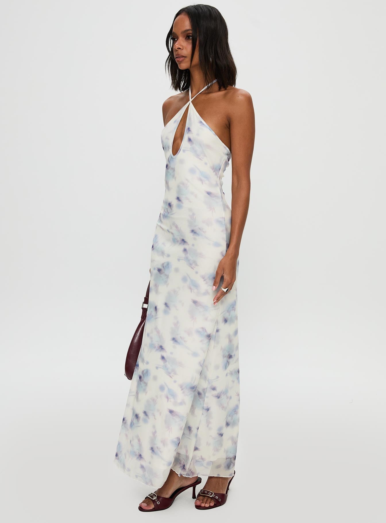 Walk On Water Halter Maxi Dress White