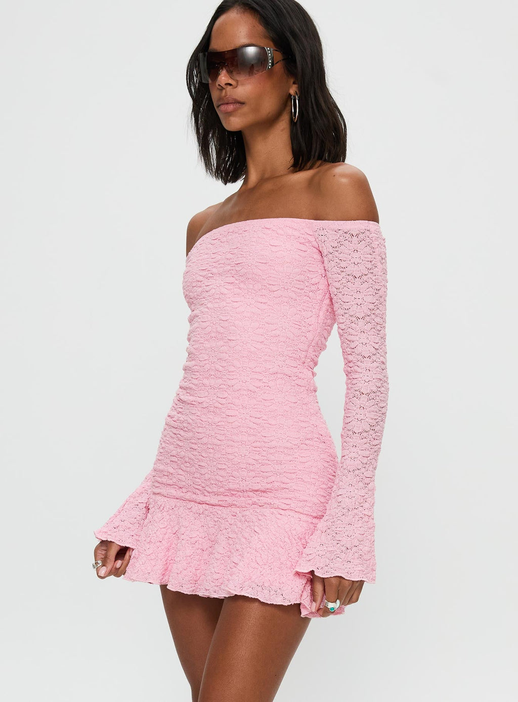 Vancesca Long Sleeve Mini Dress Pink