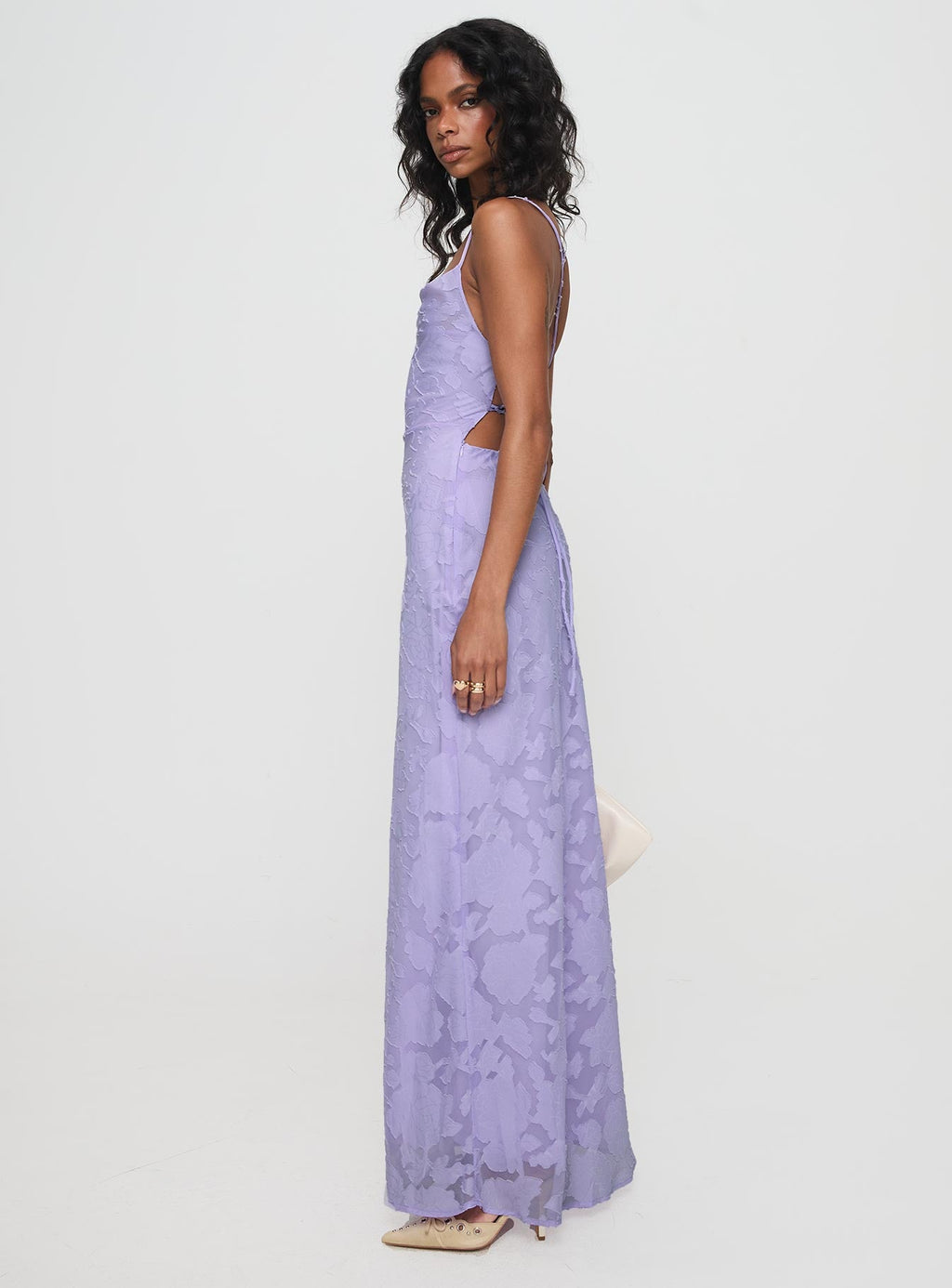 Celena Maxi Dress Lilac Burnout