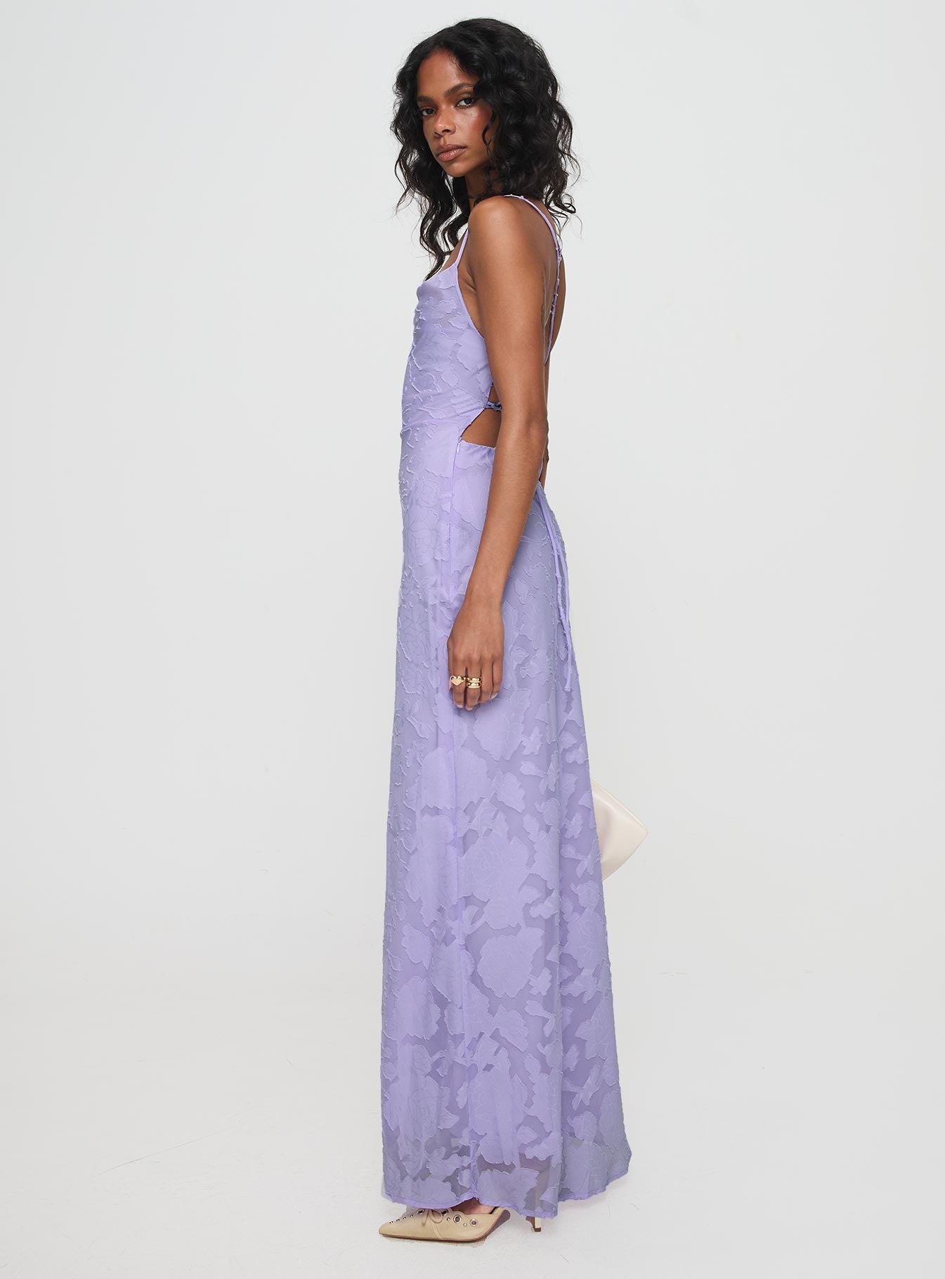Celena Maxi Dress Lilac Burnout