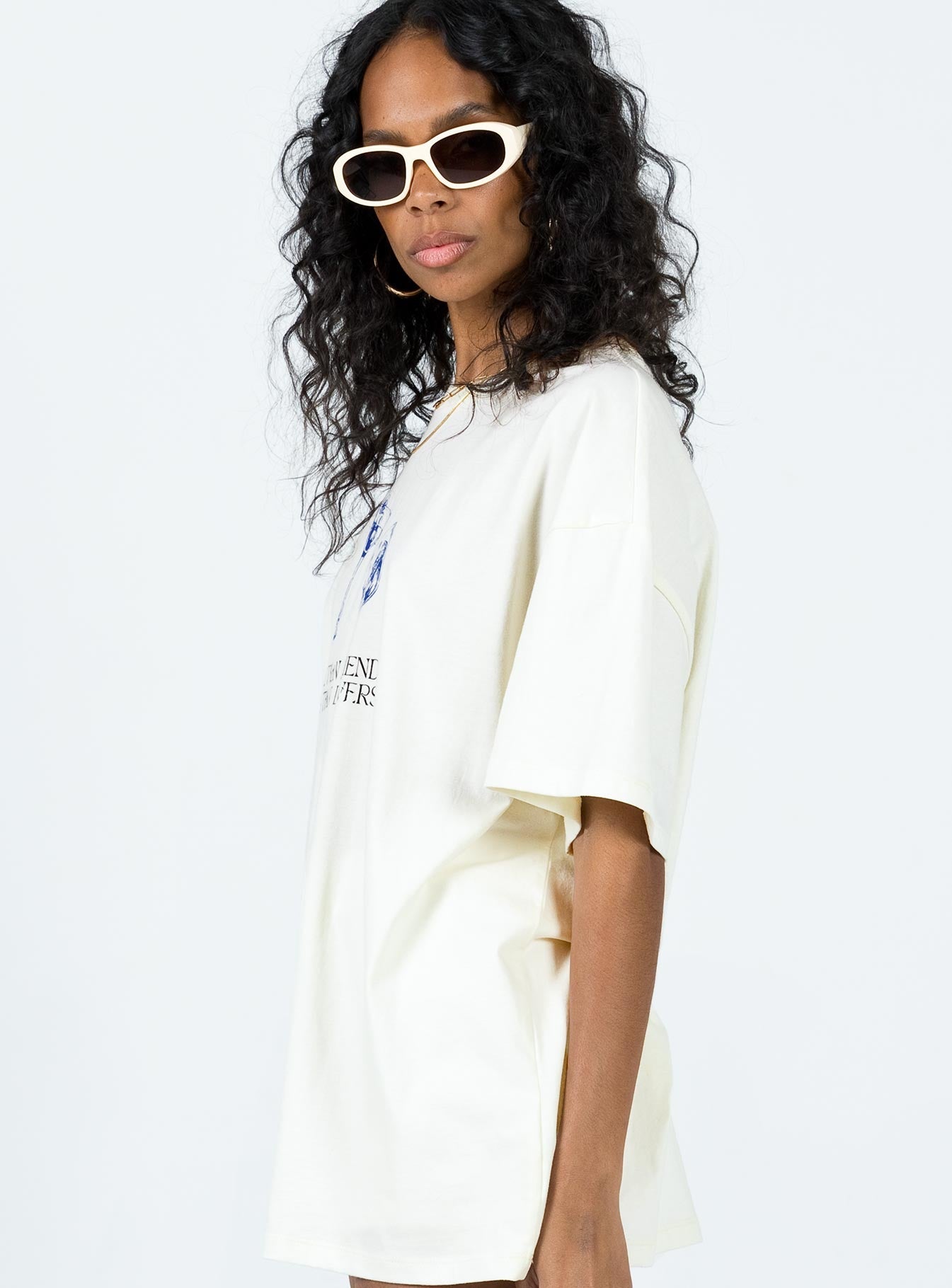 More Than Friends Oversized Tee Off White