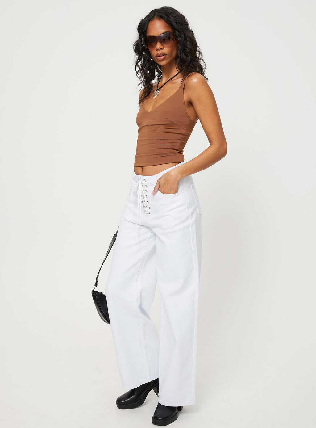 Shaylene Wide Leg Jeans White
