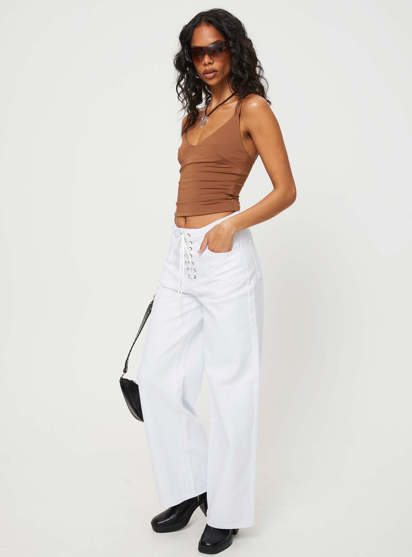Shaylene Wide Leg Jeans White