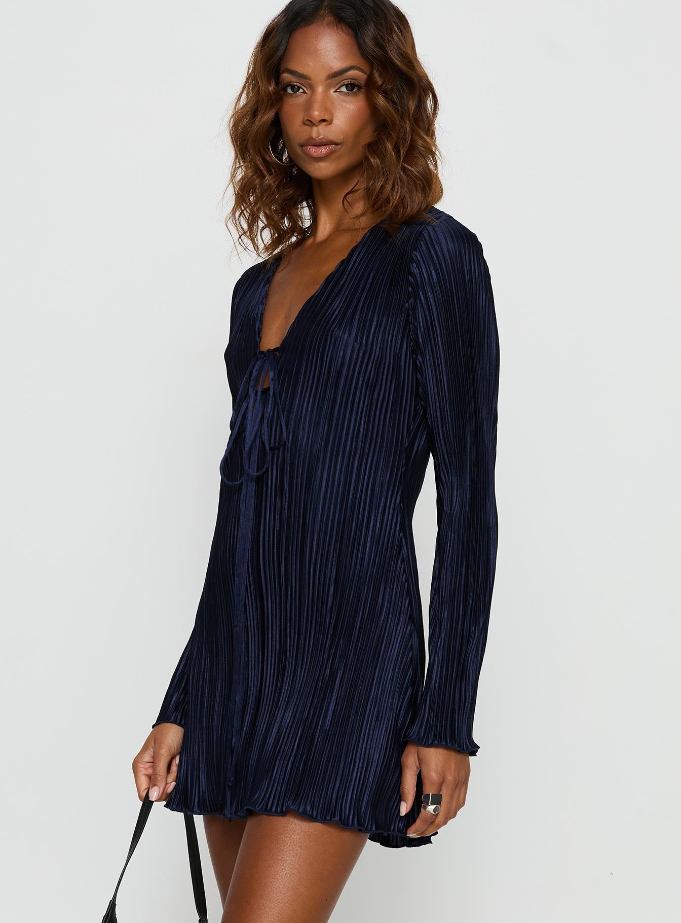 Malop Long Sleeve Mini Dress Navy