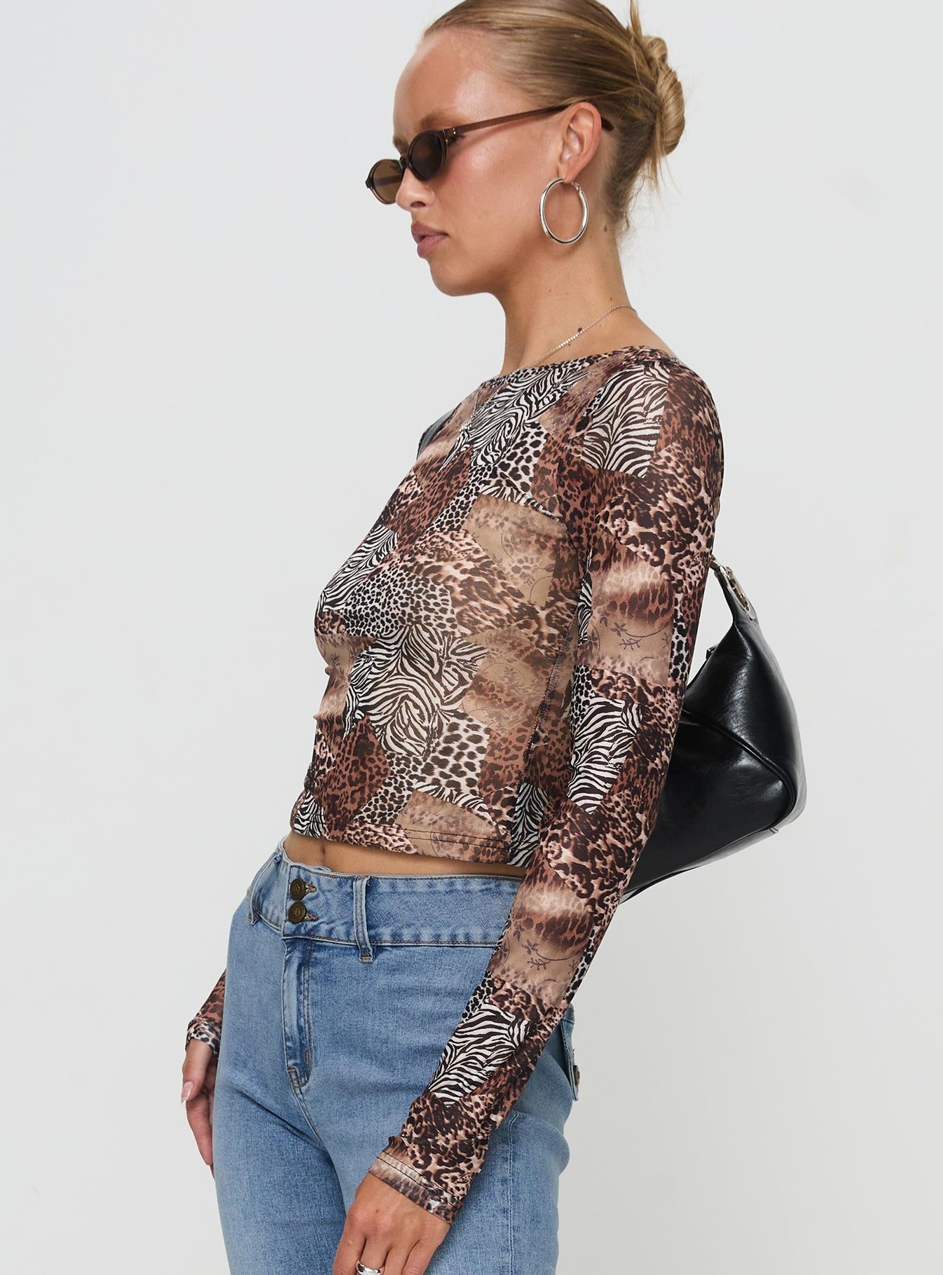 Tied In Long Sleeve Top Leopard