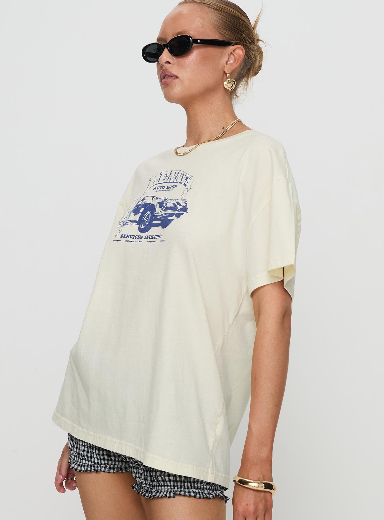 Lennys Auto Oversized Tee Cream