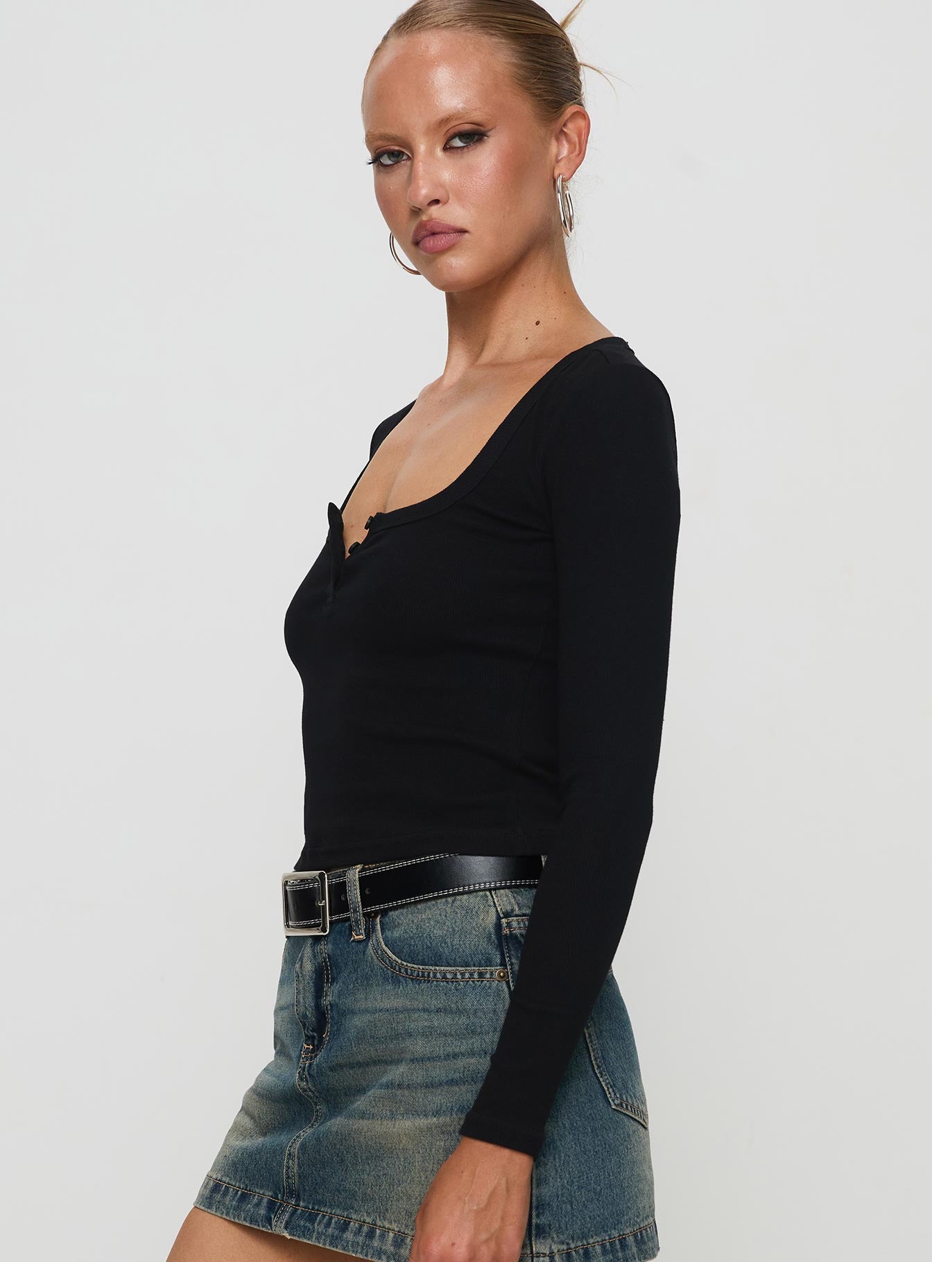 Daphine Long Sleeve Top Black