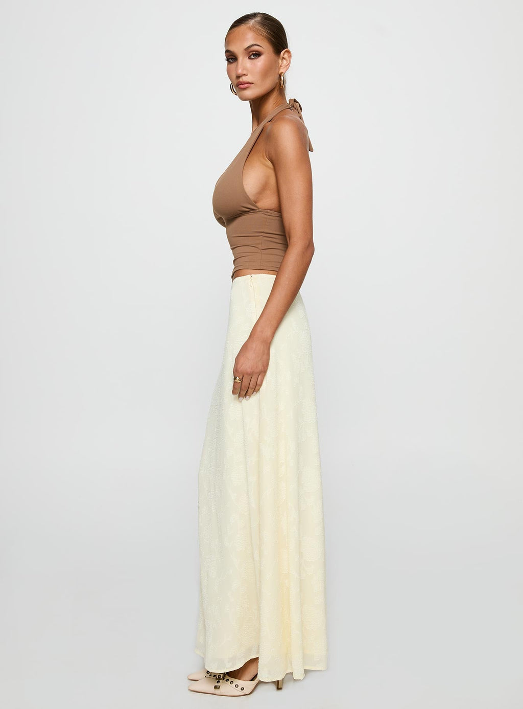 Su Casa Low Waist Maxi Skirt Yellow