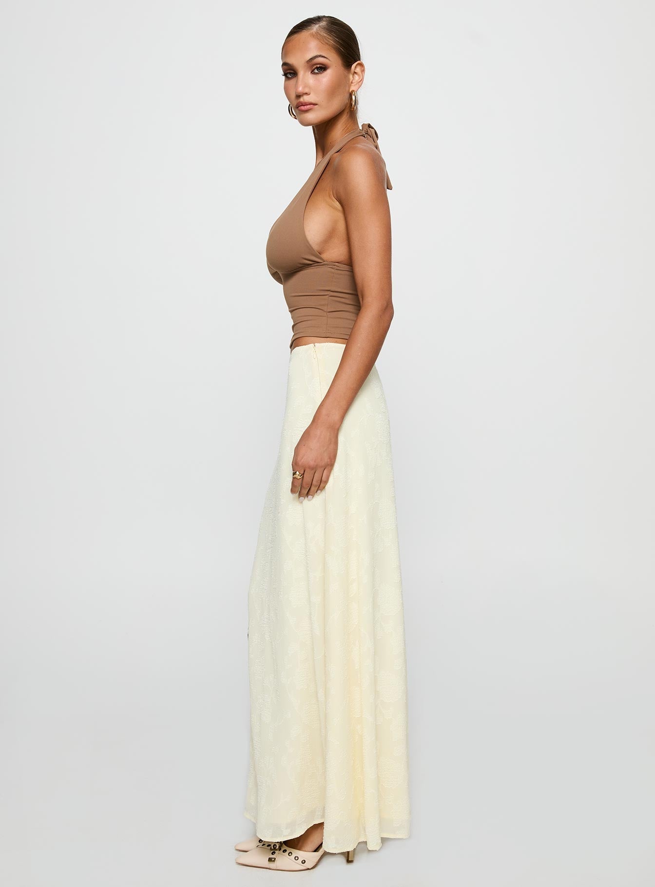 Su Casa Low Waist Maxi Skirt Yellow