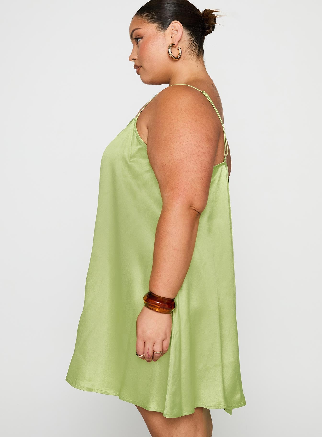 Apple Cider Mini Dress Green Curve