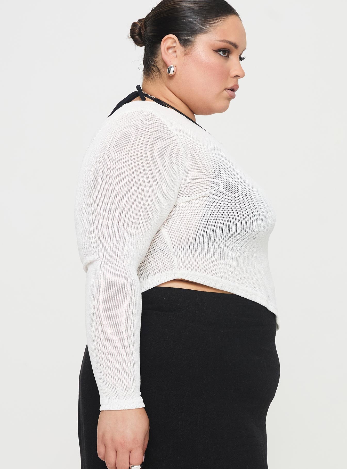Pratt Long Sleeve Top White Curve