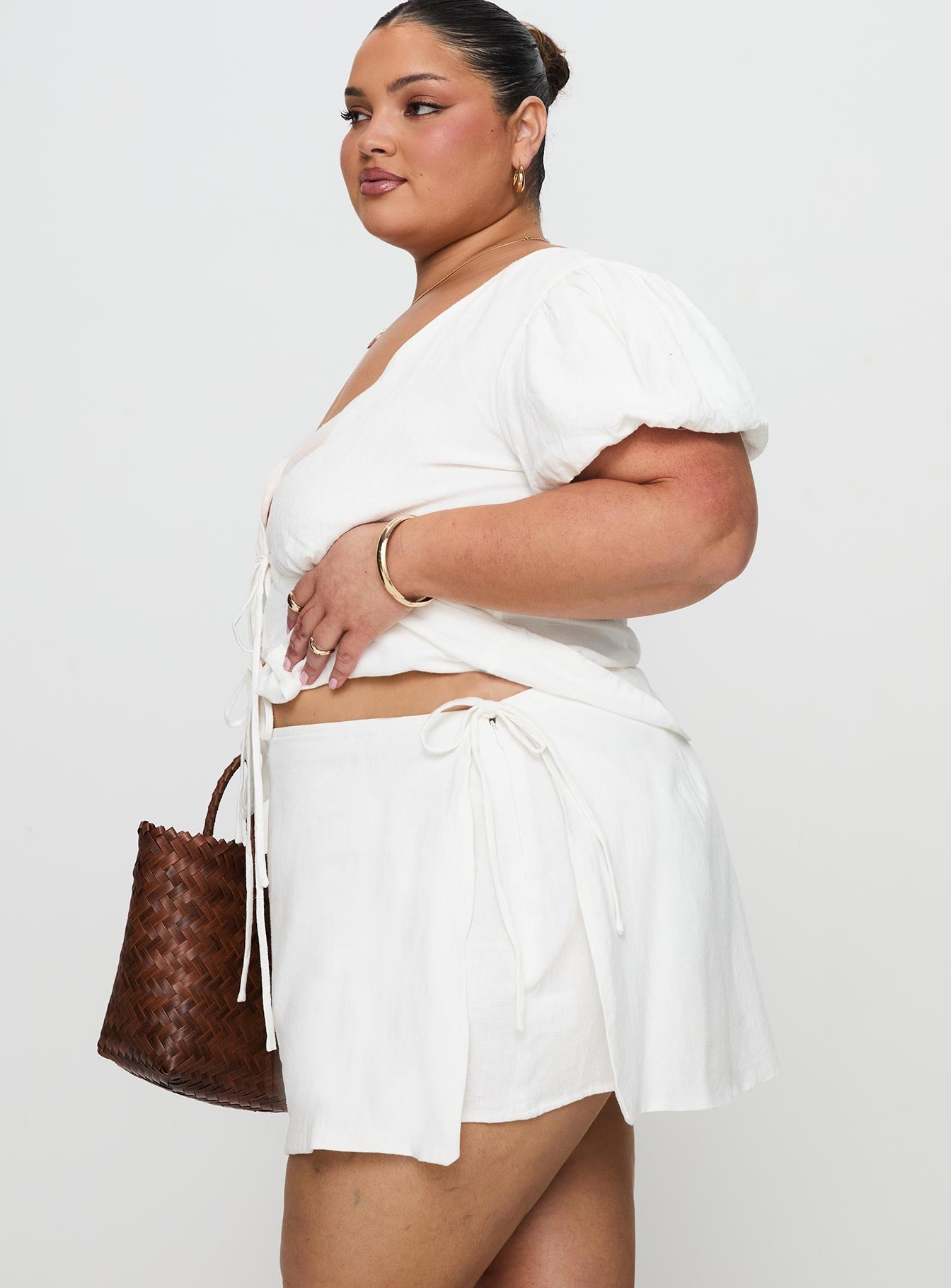 Gulliver Tie Side Mini Skort White Curve