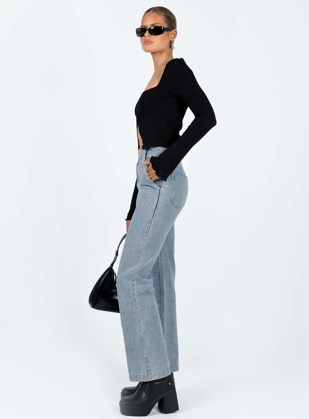 Ikena Straight Leg Jeans Light Wash Denim