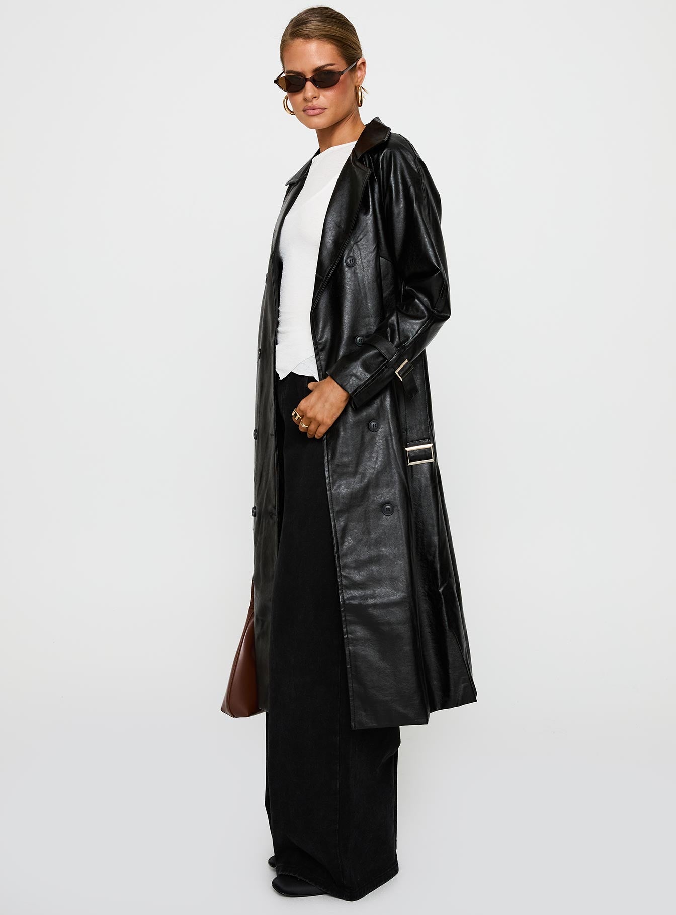 Montanna Faux Leather Coat Black